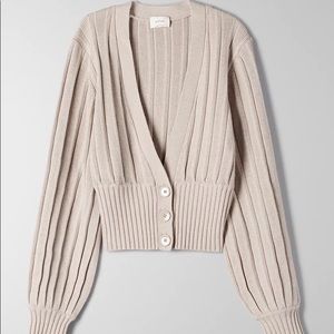 Aritzia Wilfred Plunge Front Cardigan